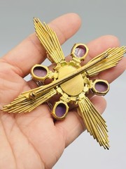 Rare Vtg PARIS HOUSE LONDON Made In England Couture Maltesse Cross Brooch Pin
