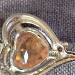 Vintage Uncas 10K White Gold Heart Pendant – Iridescent Aurora Borealis Crystal