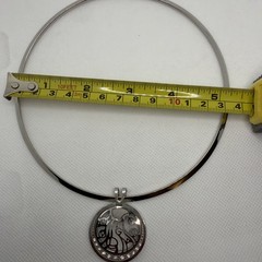 Vintage Fridasteel 316L Stainless Steel Statement Choker Crystal Necklace