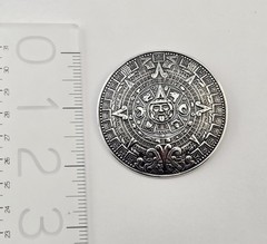 Vintage Taxco Sterling Silver Aztec Mayan Calendar Brooch Pendant 925 3″ – 30g