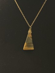 Vintage Tiger’s Eye Necklace & Clip Earrings Set – Gold Tone