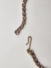 Vintage Light Purple Lilac & AB Rhinestone Necklace & Screwback Earrings Set
