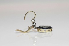 Victorian Drop Dangle Earrings 2Ct Lab Created Sapphire 14K Two-Tone Gold Over