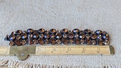 Vintage Regency Bracelet & Earring Demi Pasture Amber Brown Rhinestone Signed