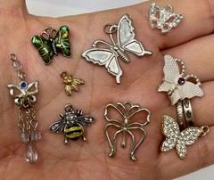 Lot Vintage & Modern Insects Butterfly Charms Pendants Findings Costume Jewelry