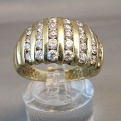 Antique Men’s Channel Set Ring 2.2 Ct Simulated Diamond 14k Yellow Gold Over