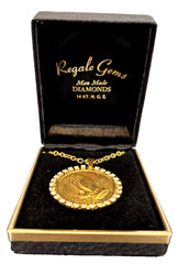 Regale Gems Man Made Diamonds Prayer Necklace 14KT H.G.E Confirmation Communion