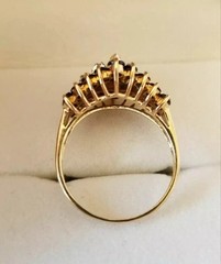 Art Deco Style Marquise Cut Lab Created Diamond 14k Yellow Gold FN Wedding Ring