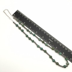32.8g Handmade Sterling Silver & 8mm Green Turquoise Necklace 20″ #55