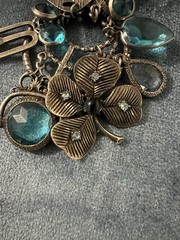 VTG Mode-Art 50’s Charm Brooch Assemblage Arthur Pepper Moon Clover Silver Tone