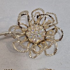VTG AB Rhinestone Sarah Coventry ‘Allusion’ 1968 Brooch Pin & Earrings Set