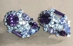 Vintage Hobe Five-strand Rhinestone Bracelet & Clip On Earrings Set