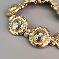 Vintage Monet Bracelet Round Linked Gold Tone 6.75″
