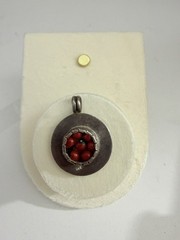 Vintage 925 Sterling Silver Huayruro Seed Pendant Good Luck Amulet