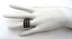 DESIGNER HT 4.85 CARATS CHROME DIOPSIDE GEMSTONE STERLING SILVER BAND RING SZ 9