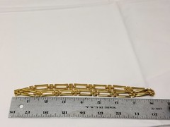 Vintage Gold Tone 10mm wide Flat Rectangle Link 16″ Choker Necklace
