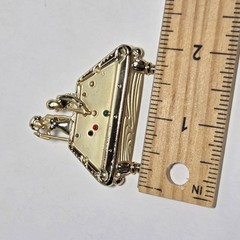 Vtg 80’s AJC Billiards Pool Table Brooch Gold Tone Novelty Pin Sexy Lady Player