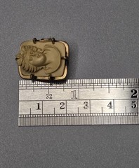 Rare Antique Lava Stone Cameo Left Facing Goddess 7/8″ Brooch Pin 4.4g Italia
