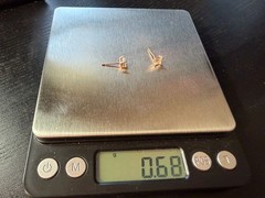 0.68g Vintage Sterling Silver 925 Square Clear Faceted Stud Earrings M