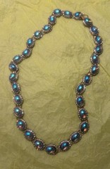 Vintage Peacock Iridescent Gripoux Cabochon AB Necklace ~ Stunning ~ Oil Slick