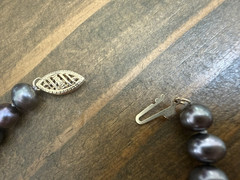 Vintage Black Pearl Necklace – Individually Knotted – Peacock Iridescent Luster