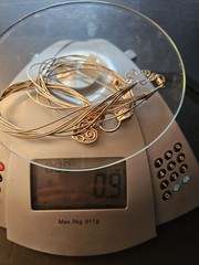 SHUBE Sterling Silver Gold Vermeil Heart Multi-Strand Liquid Chain Necklace