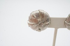 Vintage Clip On Earrings Silver Tone Textured T4