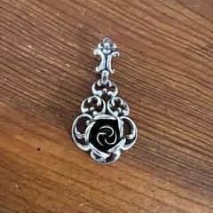 Vintage Teka Theodor Klotz Sterling Silver Rose Pendant Signed