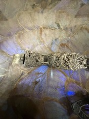 Vintage 900 Silver Bracelet And 800 Brooches