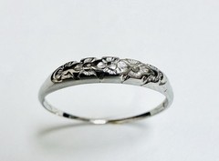 Vintage 14k White Gold Fliral Woman’s Ring Size 7