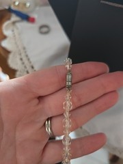 Vtg Clear Art Deco Glass Beaded Faceted Statement Fashion Necklace Jewelry