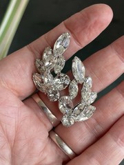 Vintage Signed Weiss Clear Rhinestone Clip-on Earrings