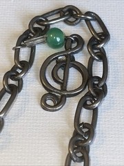 Vintage Glass Heart Music Ballerina Dangle Charm Necklace 28 In