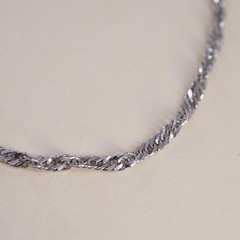 7″, 2mm, Vintage Milor sterling silver bracelet, Singapore chain bracelet