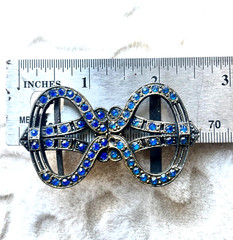 Lot of 4 Art Deco Brooch MWCA 1930s & Blue Rhinestone Buckles