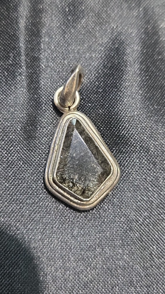 rutilated quartz pendant sterling silver Boho Southwestern Unique Pendant