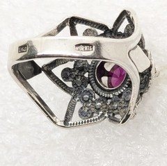 Vintage Elegant Soviet RING Silver⭐875 stamp Star USSR-size: 6.25US (17mm)| UA#4