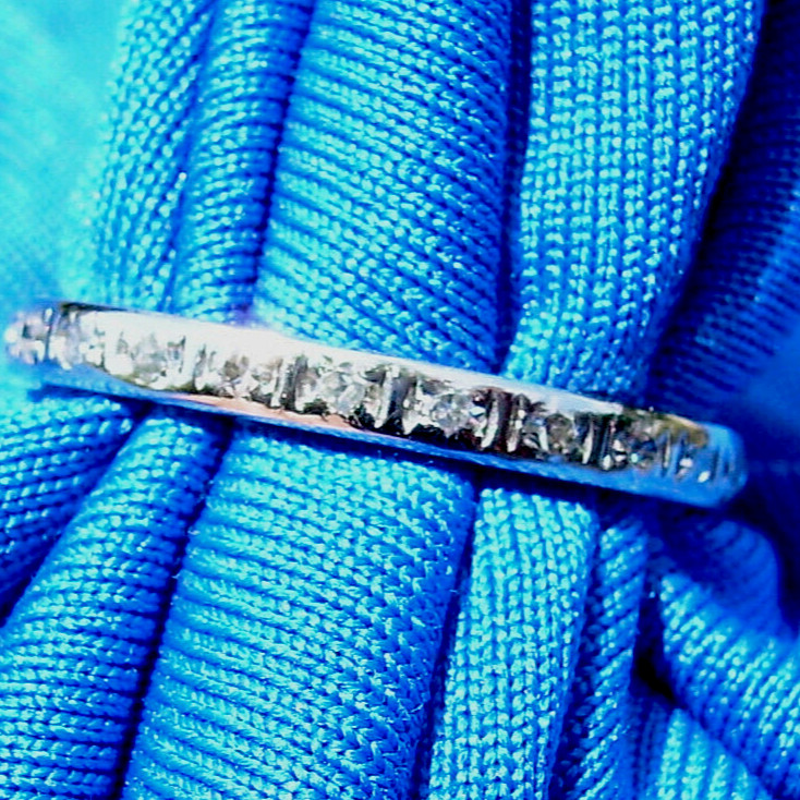 Original EARTH MINED DIAMOND Eternity DECO Band SOLID PLATINUM Anniversary RING