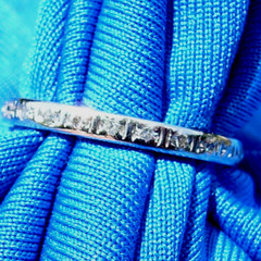 Original EARTH MINED DIAMOND Eternity DECO Band SOLID PLATINUM Anniversary RING