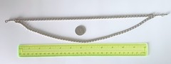 Vintage D’VER’S N.Y. 2-Strand Silver-tone Necklace w/ Square Rhinestones 15″