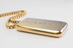Vintage two tone metal abstract high fashion necklace by Lanvin