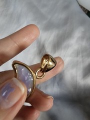 Charles Albert Opalite Glass Textured Alchemia Crescent Moon Pendant