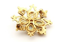 14k yellow gold 2.50ctw white precious opal 1.25 inch pin brooch 6.83g vintage