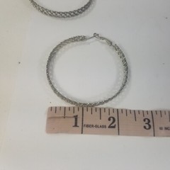 Silver Tone Filigree Cuff Hoop Earrings Pierced Large