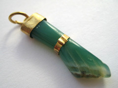 VINTAGE Victorian Carved Good Luck FIGA~JADE Charm Pendant
