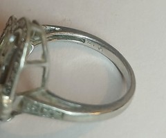 925 Sterling Silver Vintage Two Tone MOM Floral Love Heart Ring Sz 6.5
