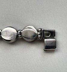 Vintage Sterling Silver Taxco Mexico 950 Red Jasper Hinged Links Bracelet 30g 7”