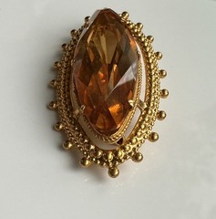 Vintage Soviet gold-plated yellow brooch pin