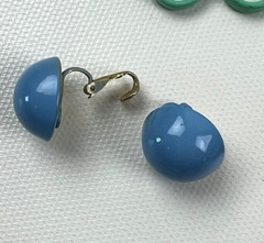 Misc Lot of 17 Vintage Earrings, Various Shapes and Colors Metal and Plastic