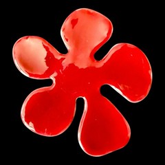 Enamel Flower Brooch Pilgrim Red Pop Art Abstract Flower Pin Vintage Denmark
